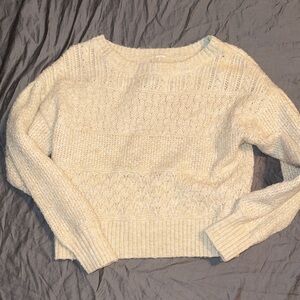 Women's Cream Cropped wool Sweater